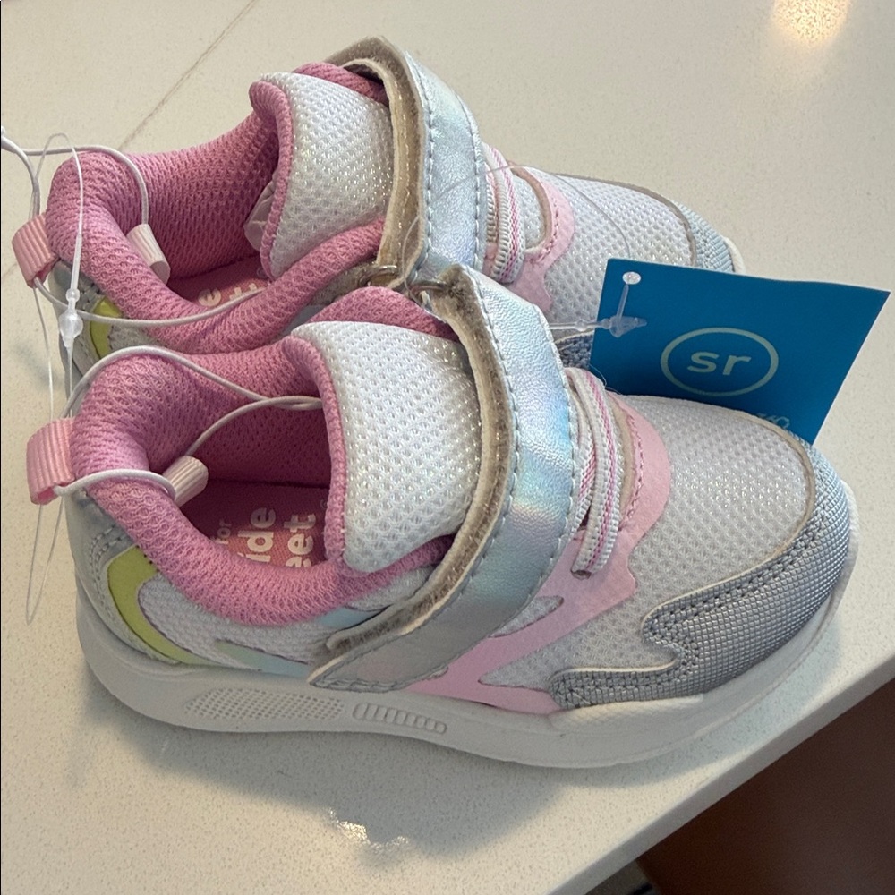Stride Rite Pink and Silver Kids' Sneakers